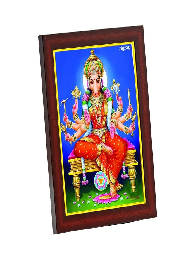 ZIG-ZAG zig zag Varahi Amman Photo Frame For Wall / Table / Pooja Room Size Small ( 6x8 inches, Acrylic Glass),Brown - Image 1